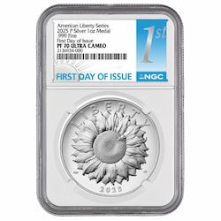 2025 NGC PF-70 First Day of Issue 1 oz American Liberty Silver Medal