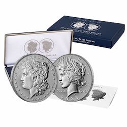 2025-S Morgan & Peace Dollar Reverse Proof Silver 2-Coin Set with Box & COA