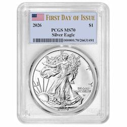 2026 PCGS MS-70 First Day of Issue 1 oz American Silver Eagle Coin