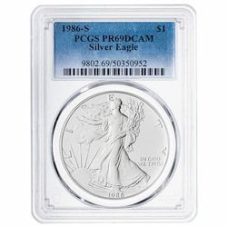 1986 PCGS PR-69 1 oz American Silver Eagle Proof Coin