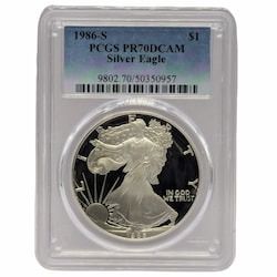 1986-S PCGS PR-70 American Silver Eagle Proof Coin
