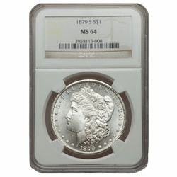 1879-S NGC MS-64 Morgan Silver Dollar Coin