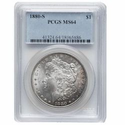 1880-S PCGS MS-64 Morgan Silver Dollar Coin