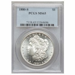 1880-S PCGS MS-65 Morgan Silver Dollar Coin