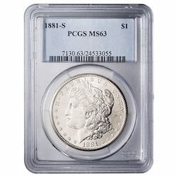 1881-S PCGS MS-63 Morgan Silver Dollar Coin