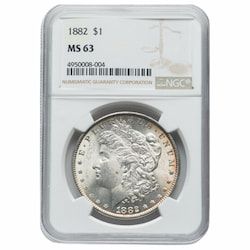 1882 NGC MS-63 Morgan Silver Dollar Coin