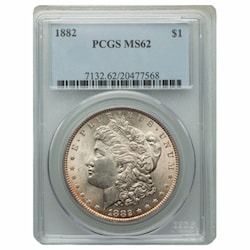 1882 PCGS MS-62 Morgan Silver Dollar Coin 
