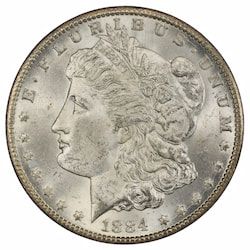 1884-CC Morgan Silver Dollar Coin - BU