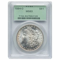 1884-O PCGS MS-63 Morgan Dollar Silver Coin - Old Green Holder