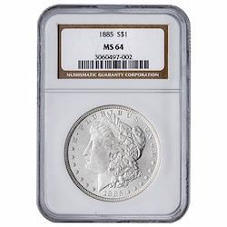 1885 NGC MS-64 Morgan Silver Dollar Coin
