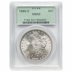 1885-O PCGS MS-63 Morgan Dollar Silver Coin - Old Green Holder