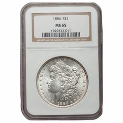 1886 NGC MS-65 Morgan Silver Dollar Coin