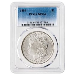 1886 PCGS MS-64 Morgan Silver Dollar Coin