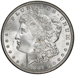 1887 Morgan Silver Dollar BU