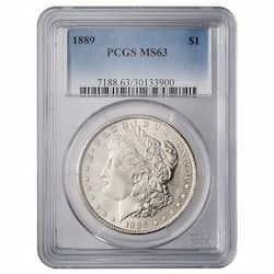 1889 PCGS MS-63 Morgan Dollar Silver Coin 