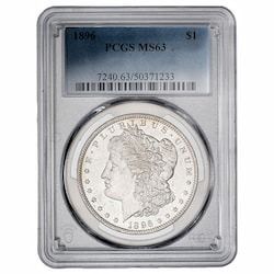 1896 PCGS MS-63 Morgan Dollar Silver Coin 