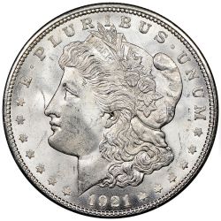 1921-D Morgan Silver Dollar BU