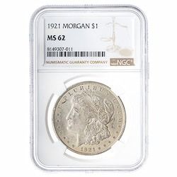 1921 NGC MS-62 Morgan Dollar Silver Coin