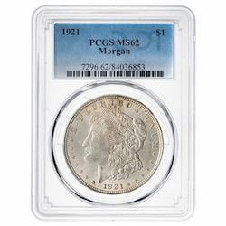 1921 PCGS MS-62 Morgan Dollar Silver Coin