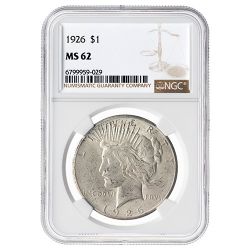 1926 NGC MS-62 Peace Dollar Silver Coin