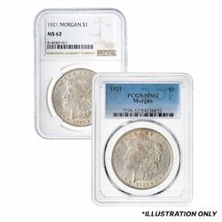 1921 NGC/PCGS MS-62 Morgan Dollar Silver Coin
