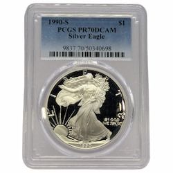 1990-S PCGS PR-70 American Silver Eagle Proof Coin