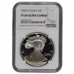1990-S NGC PF-69 1 oz American Silver Eagle Proof Coin