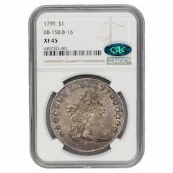 1799 US Draped Bust Silver Dollar NGC XF-45 CAC