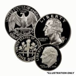 $10 Face - 90% Modern Quarters / Dimes - Unspecified Silver Coins