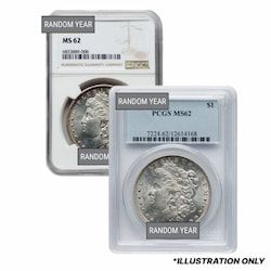 Pre-1921 NGC/PCGS MS-62 Morgan Silver Dollar Coin - Random Year