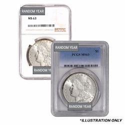 Pre-1921 NGC/PCGS MS-63 Morgan Silver Dollar - Random Year