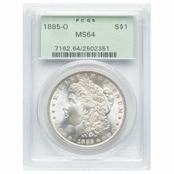 1885-O PCGS MS-64 Morgan Dollar Silver Coin - Old Green Holder