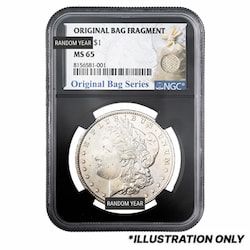 NGC MS-65 Pre-1921 Morgan Dollar Silver Coin - Original Bag Fragment - Random Year