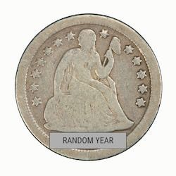 Random US Silver Seated Liberty Dime - Avg Circ