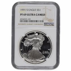 1991-S NGC PF-69 1 oz American Silver Eagle Proof Coin