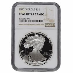 1992-S NGC PF-69 1 oz American Silver Eagle Proof Coin
