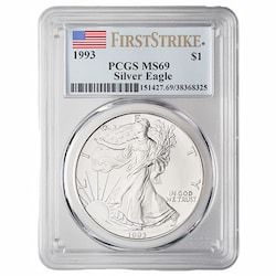 1993 PCGS MS-69 First Strikes 1 oz American Silver Eagle Coin