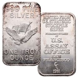 1 oz US Assay Office Silver Bar