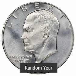 1971-1976 40% Silver Eisenhower Dollar BU Coin - Random Year