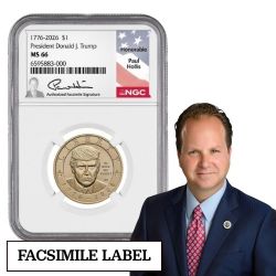 2026-P US Trump Dollar NGC MS-66 Paul Hollis Facsimile