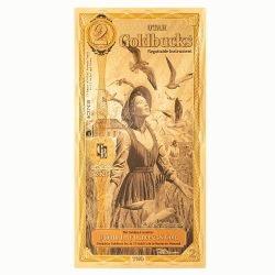 Gold Aurum Utah 2 Goldback Note - New (24K)