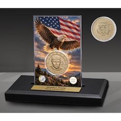 2026-P US President Donald Trump Dollar - Patriotic Eagle Display Stand
