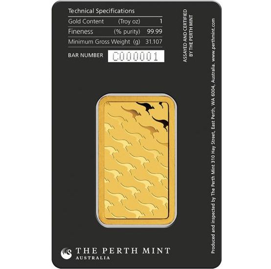 1 oz Perth Mint Gold Bar - In Assay