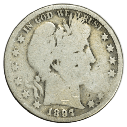 $10 Face - Circulated 90% Silver Barber Half Dollars