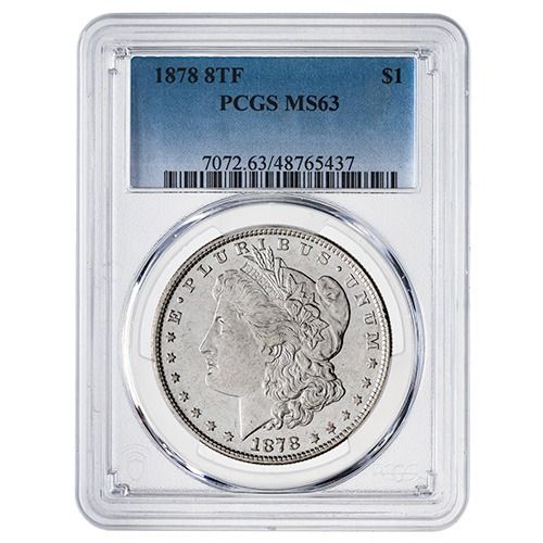 1878\u0020PCGS\u0020MS\u002D63\u0020Morgan\u0020Silver\u0020Dollar\u0020Coin\u0020\u002D\u00208\u0020Tail\u0020Feathers