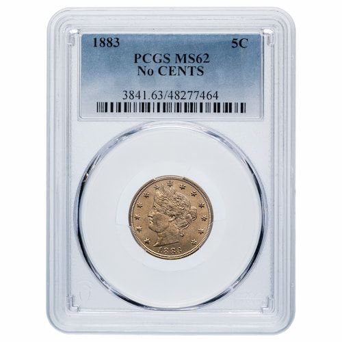 1883\u0020PCGS\u0020MS\u002D62\u0020No\u0020Cents\u0020Liberty\u0020Head\u0020V\u0020Nickel\u0020Coin