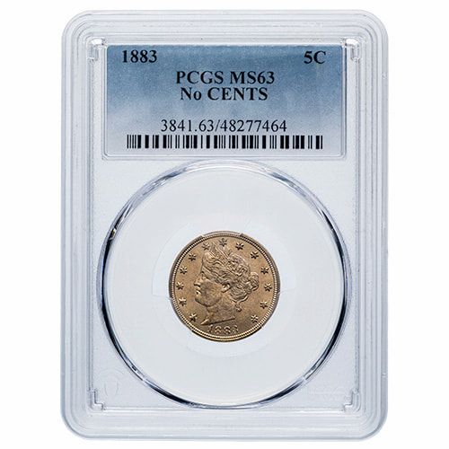 PCGS\u0020MS\u002D63\u00201883\u0020No\u0020Cents\u0020Liberty\u0020Head\u0020V\u0020Nickel\u0020Coin