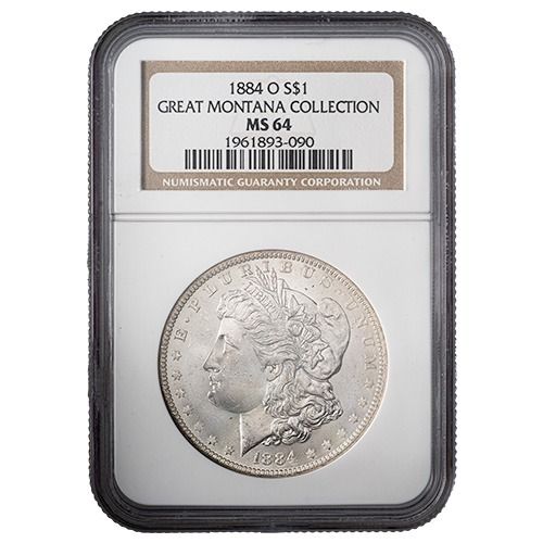 1884\u002DO\u0020NGC\u0020MS\u002D64\u0020Morgan\u0020Silver\u0020Dollar\u0020Coin\u0020\u002D\u0020Great\u0020Montana\u0020Collection\u0020Label