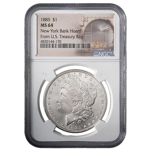 1885\u0020NGC\u0020MS\u002D64\u0020Silver\u0020Morgan\u0020Dollar\u0020\u002D\u0020New\u0020York\u0020Bank\u0020Hoard\u0020\u007C\u0020From\u0020US\u0020Treasury\u0020Bag