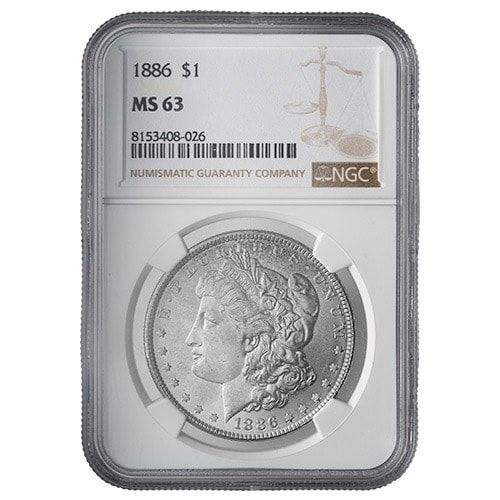 1886\u0020NGC\u0020MS\u002D63\u0020Morgan\u0020Dollar\u0020Silver\u0020Coin
